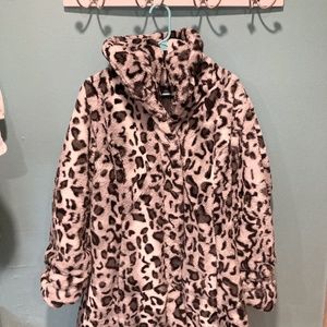 Dennis Basso Faux Fur Snow Leopard Reversible coat